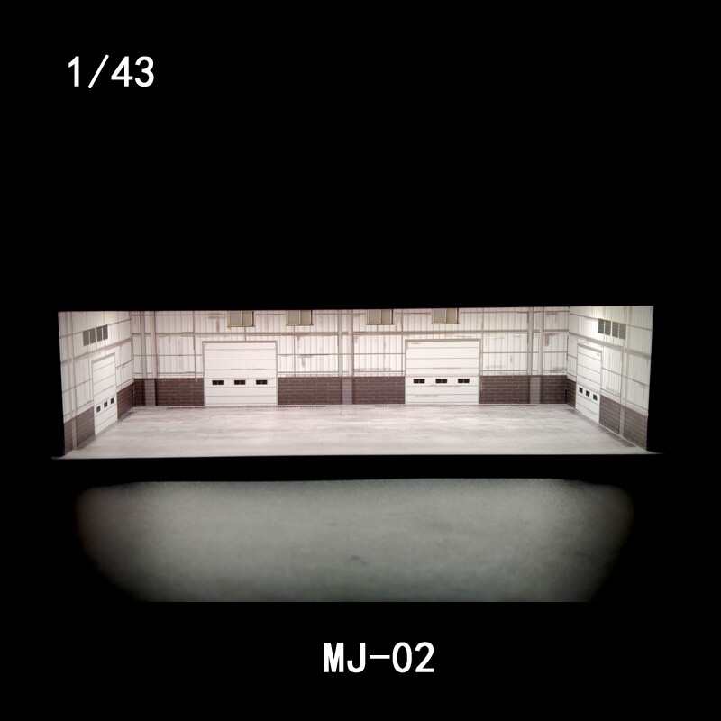 1/43 Diorama Garage Model LED Lighting City Car Parking Lot Scene Display Model
