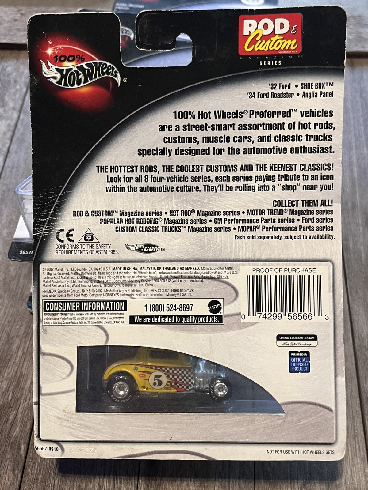 100% Hot Wheels Yellow ‘32 Ford Hot Rod Rod & Custom Magazine