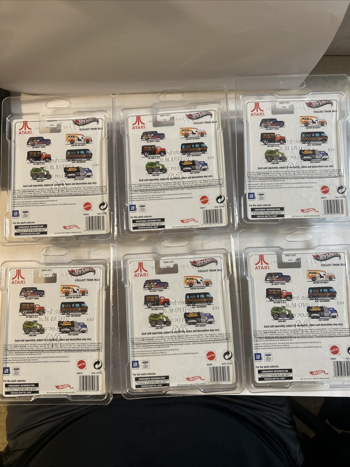 2012 Hot Wheels Pop Culture ATARI – Complete Set Of 6 In Protectos