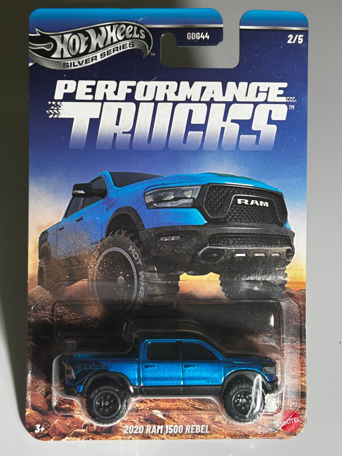 Hot Wheels Silver Series Performance Trucks 2020 RAM 1500 Rebel Blue.