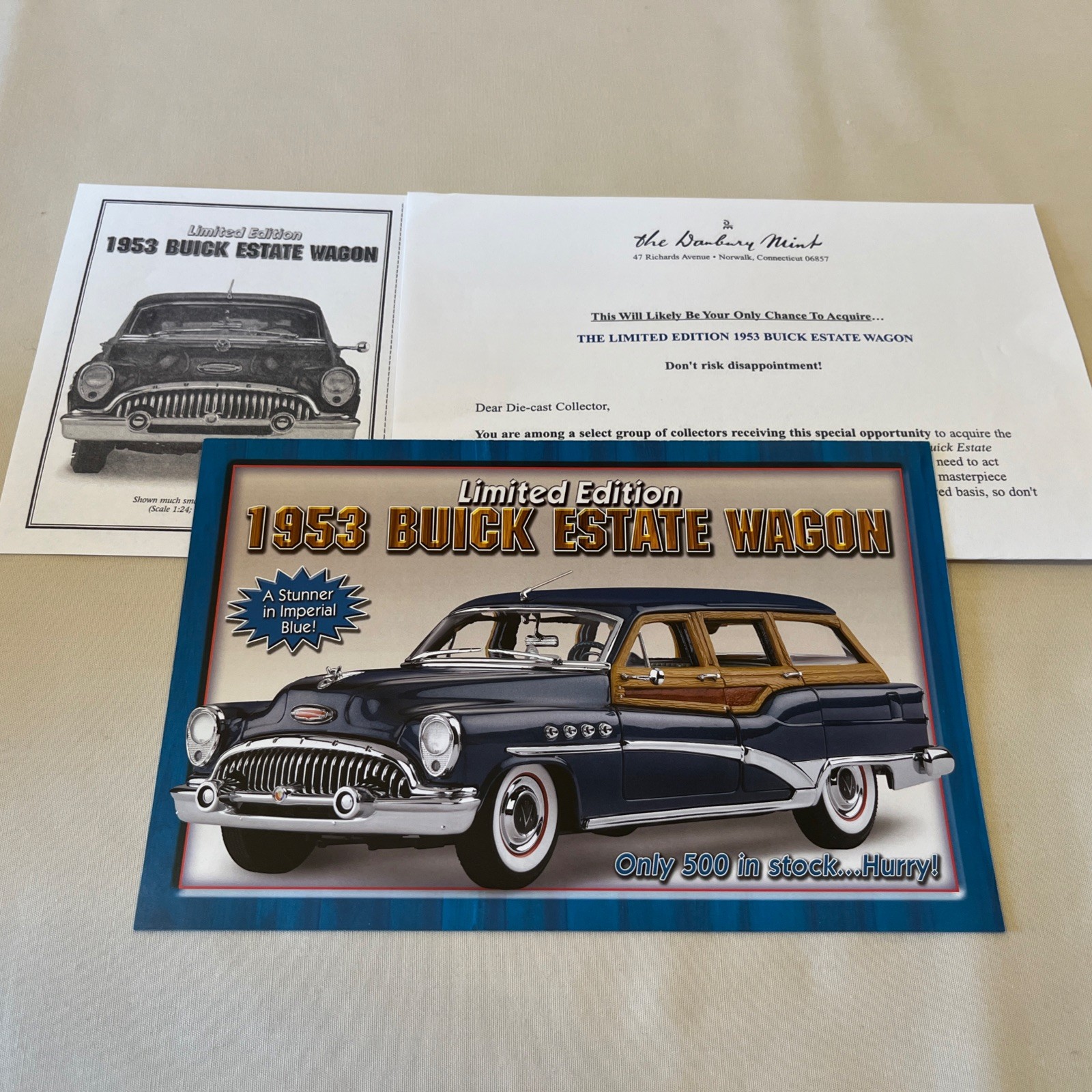 Danbury Mint 1953 Buick Estate Wagon L.E. Brochure Paperwork Only 1:24