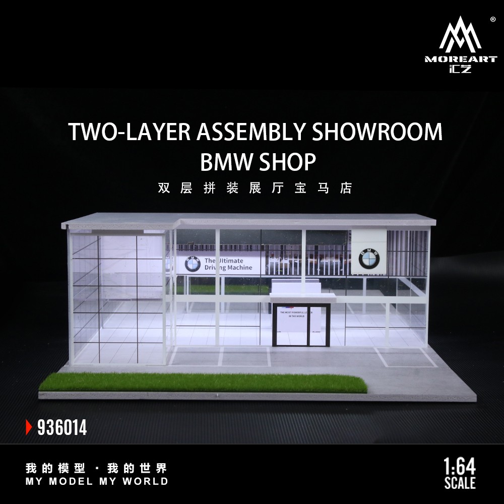 Diorama 1/64 Diecast Car Garage Model LED Street Building Multi-store Display US