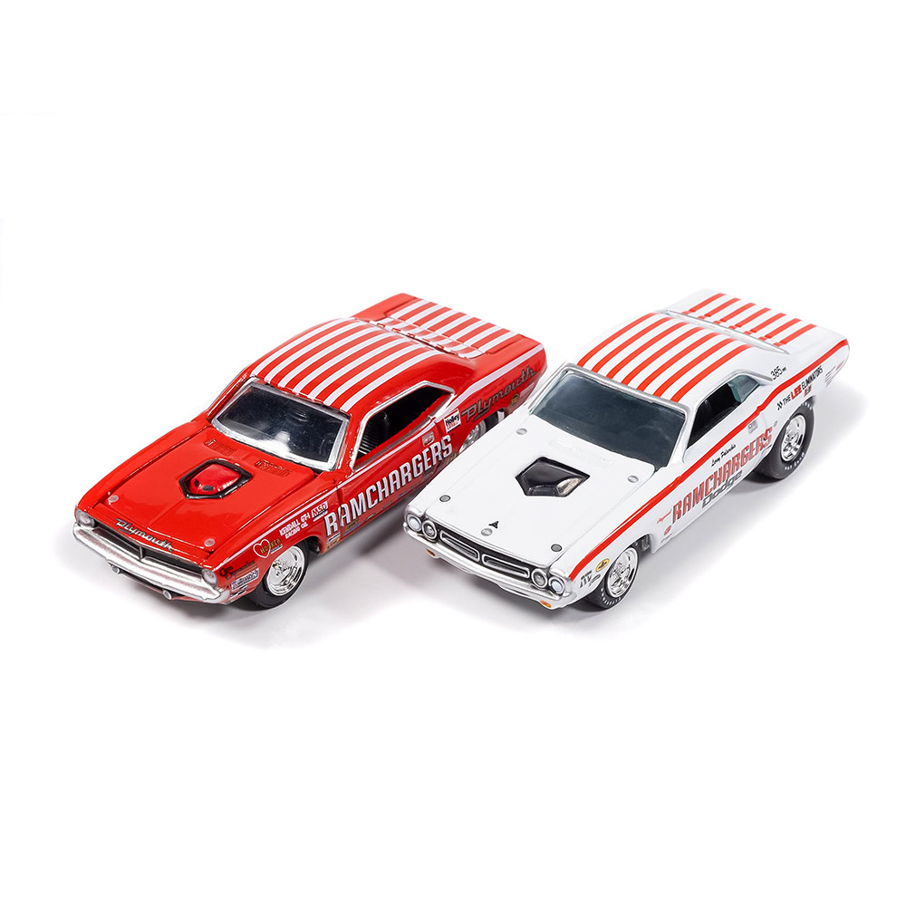 1971 Dodge Challenger Pro Stock-White & 1970 Plymouth Cuda Super Stock Ram Ch…