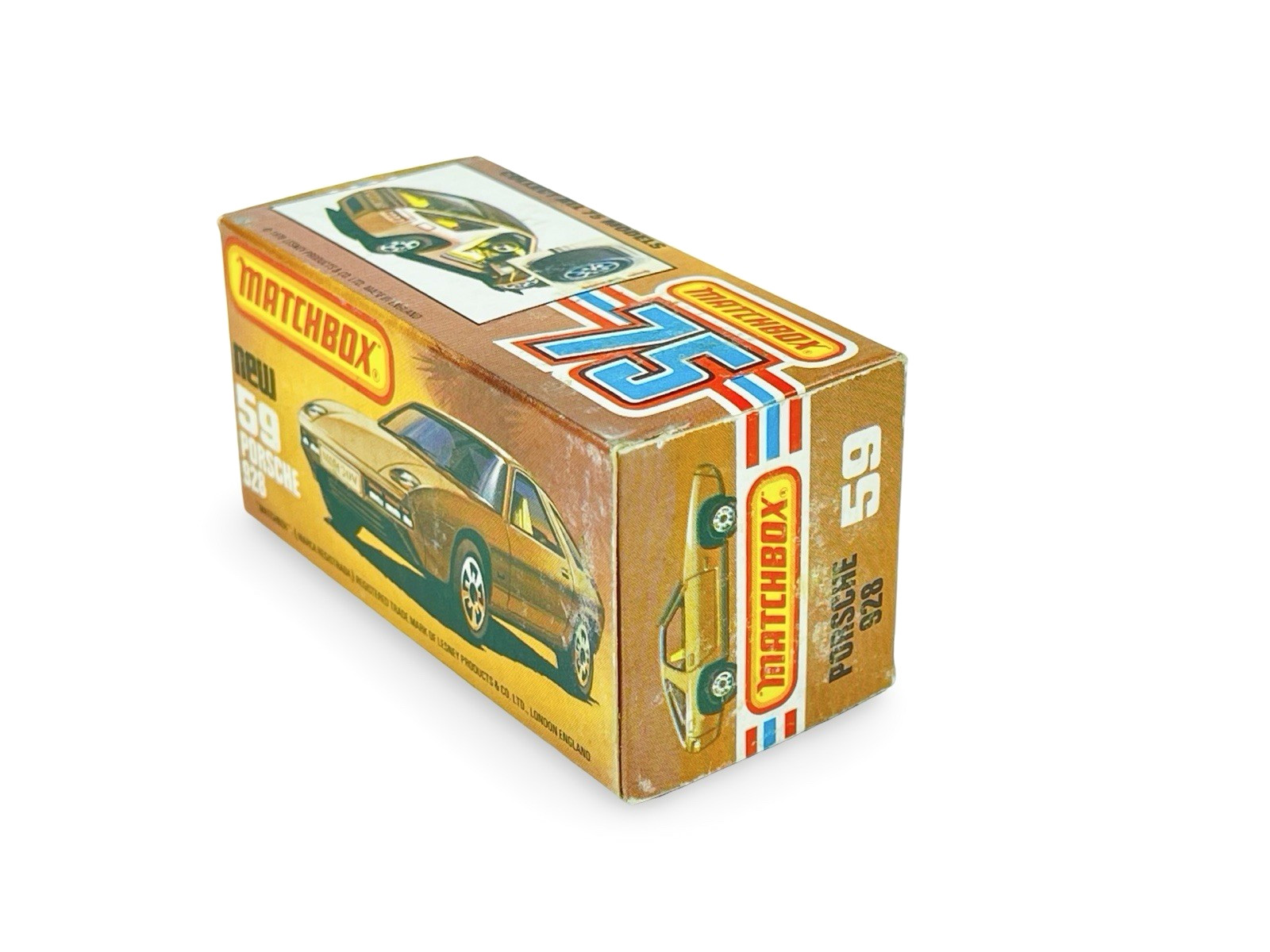 Matchbox Lesney Superfast MB59 Gold Porsche 928 w/Original L Box