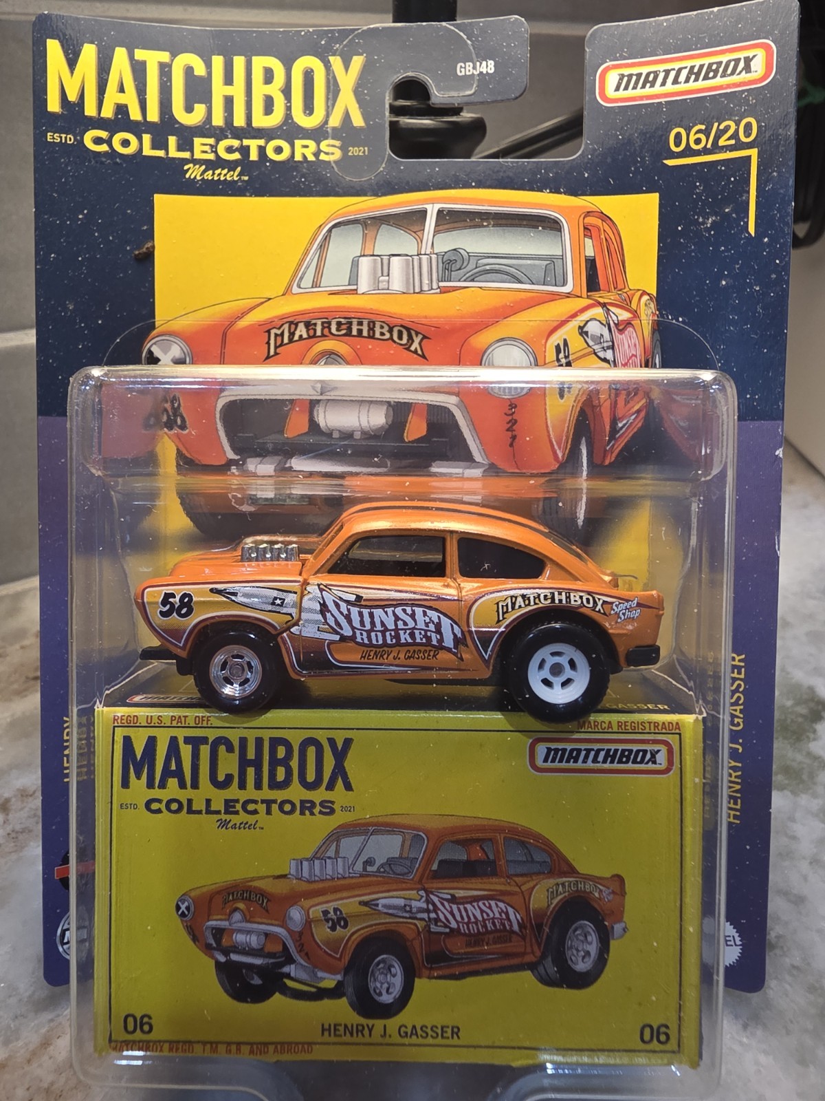 Matchbox Collectors 1:64 1951 Henry J Gasser Diecast Car Orange Unopened