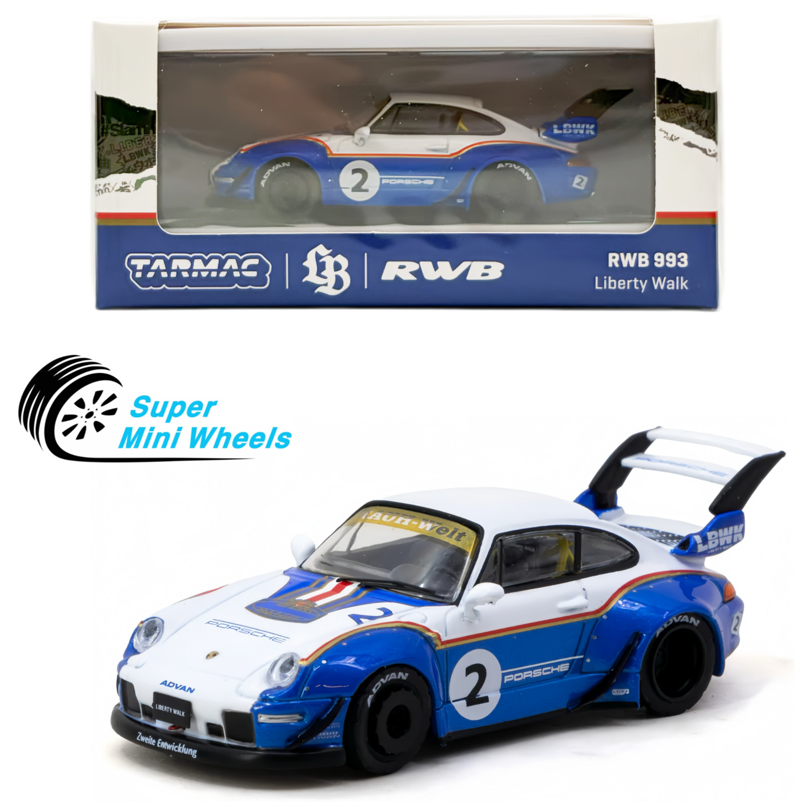 Tarmac Works 1:64 RWB 993 Liberty Walk w/ Container