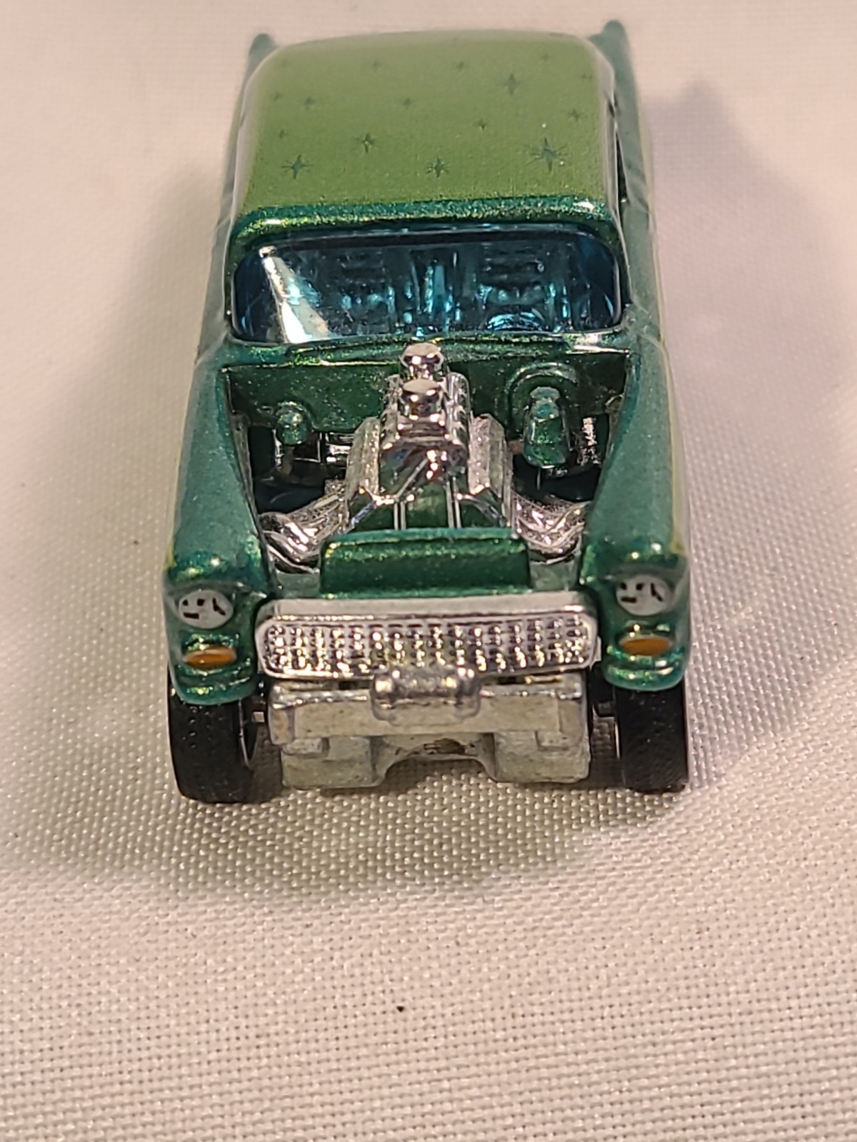 Hot Wheels Car Culture Dragstrip Demons ‘55 Bel Air Gasser Green Metal Base