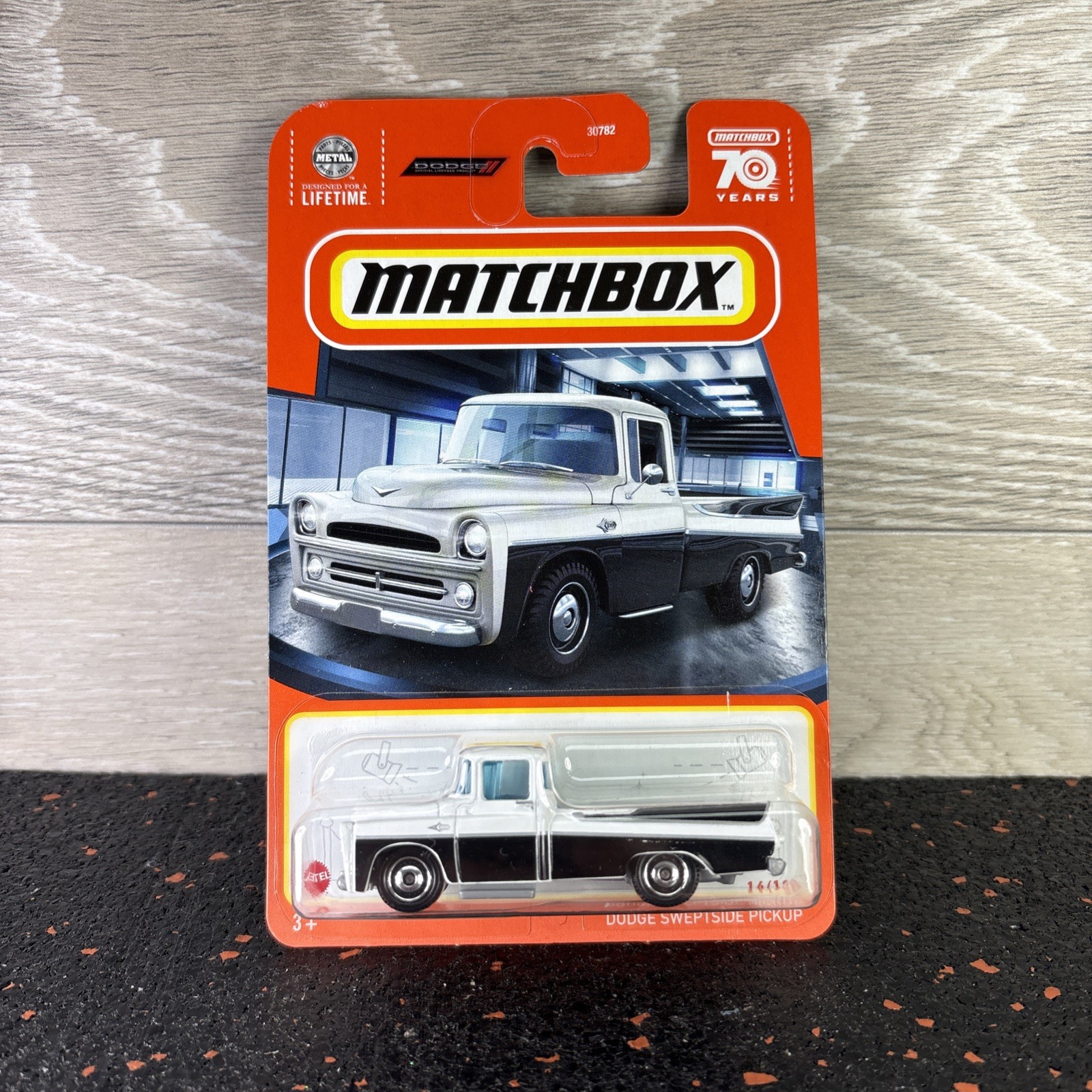 2023 Matchbox 70 Years Dodge Sweptside Pickup #14/100 White Black