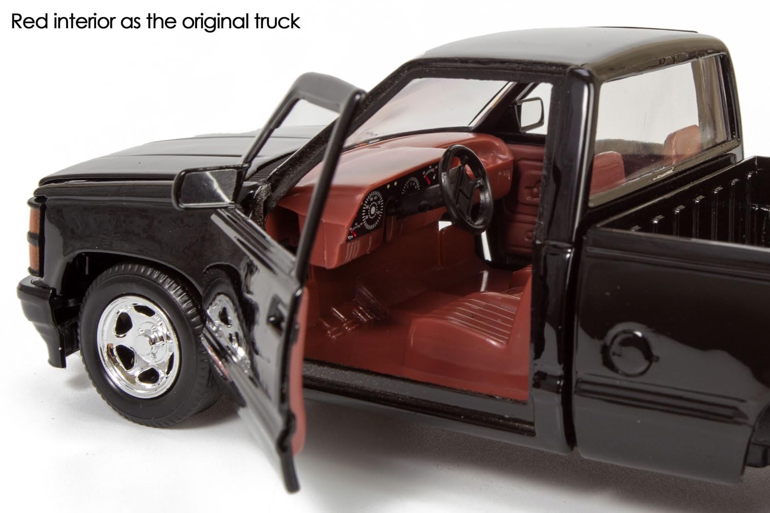 1992 Silverado C1500 454SS, Black with Red Interior, and Towing Trailer, 1:24…