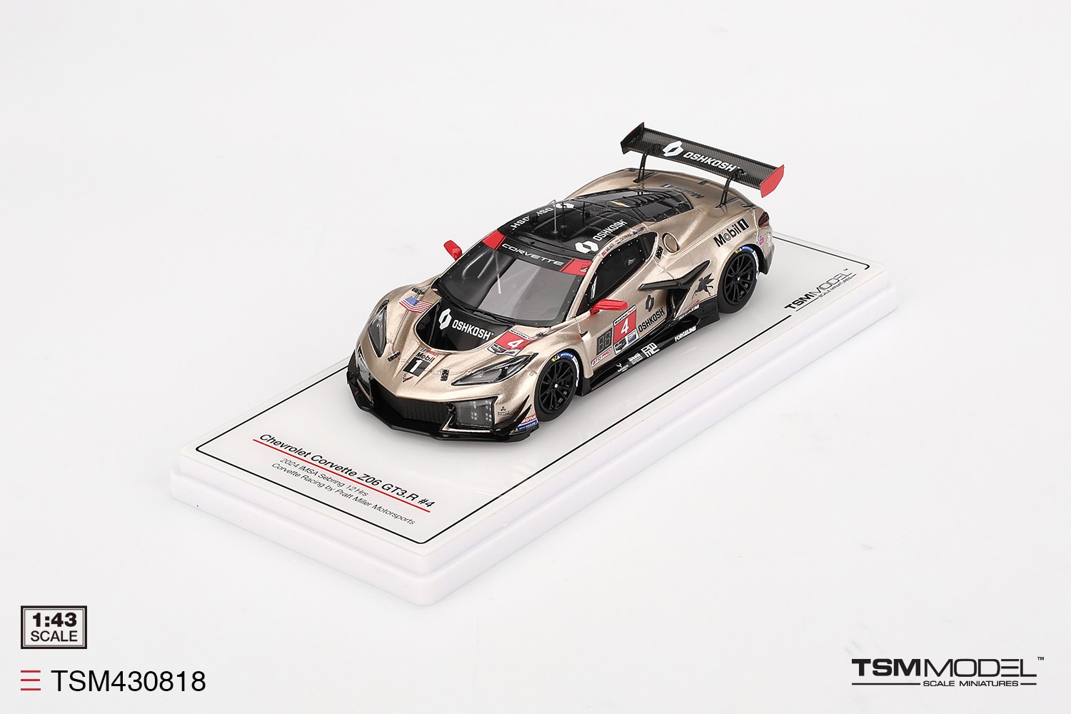 TSM-Model Chevrolet Corvette Z06 GT3.R – 2024 12hr Sebring 1:43 Car TSM430818