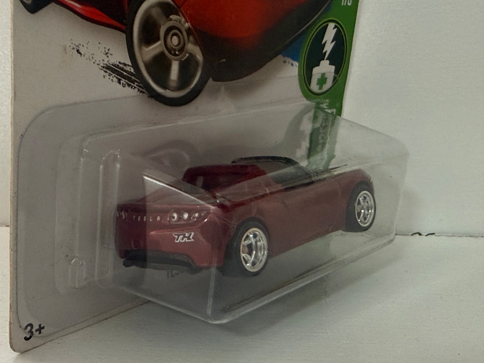2016 HOT WHEELS SUPER TREASURE HUNT 1/5 HW GREEN SPEED TESLA ROADSTER 1:64