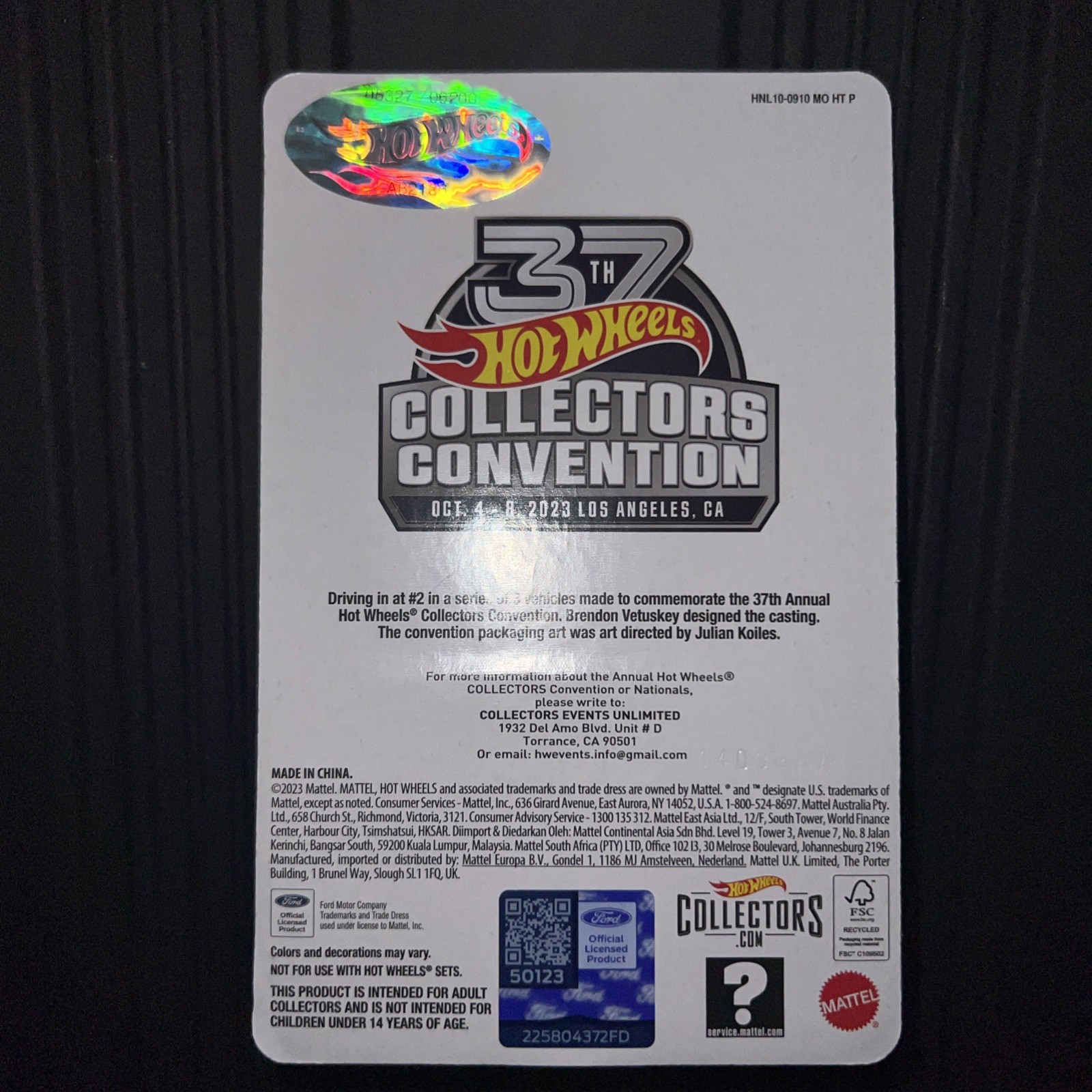 New 2023 Hot Wheels ORANGE 1993 FORD MUSTANG 2/3 37th LAX Convention 05327/06200
