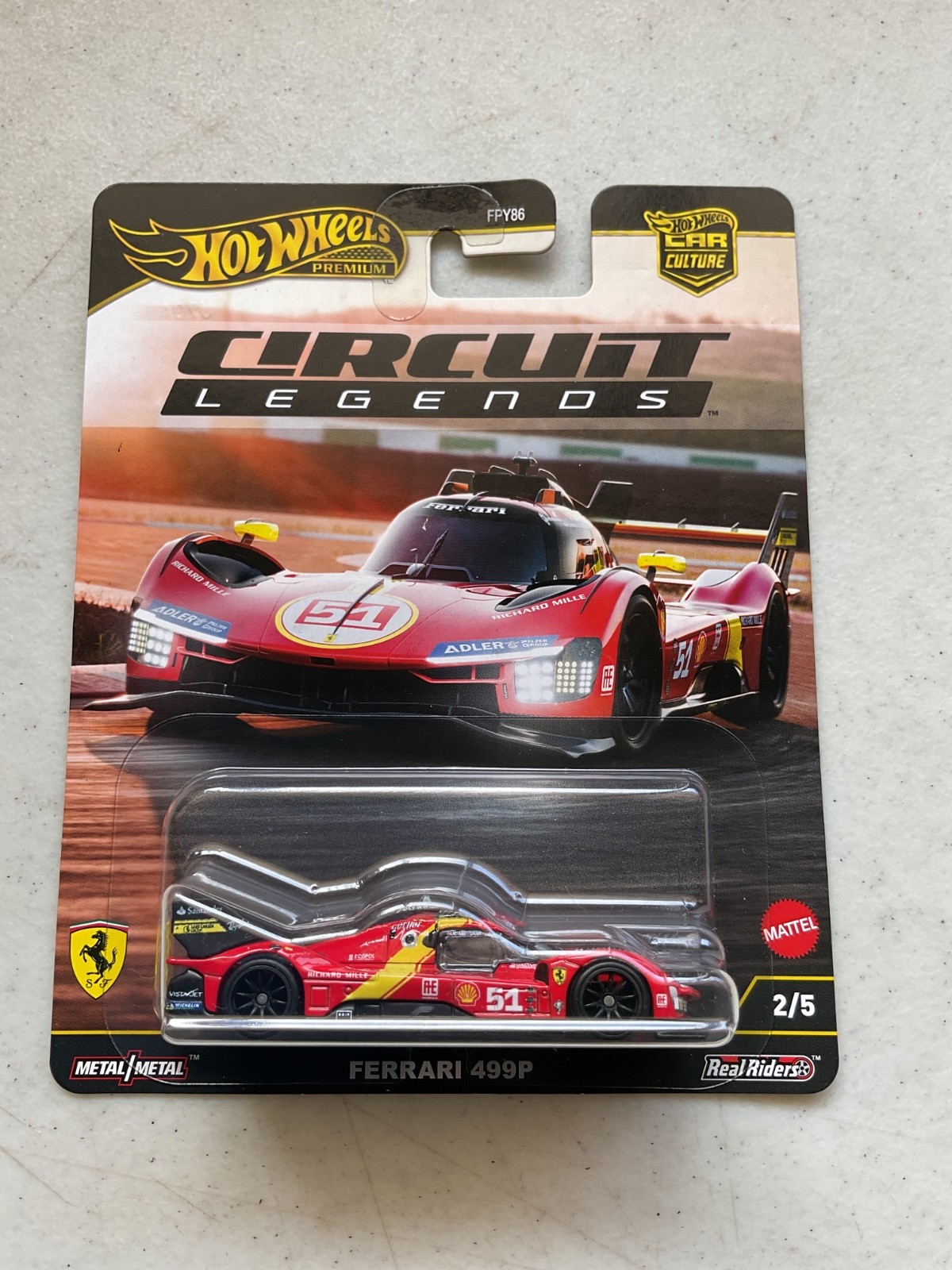 2024 HOT WHEELS PREMIUM CIRCUIT LEGENDS FERRARI 499P 1/64 SCALE DIECAST