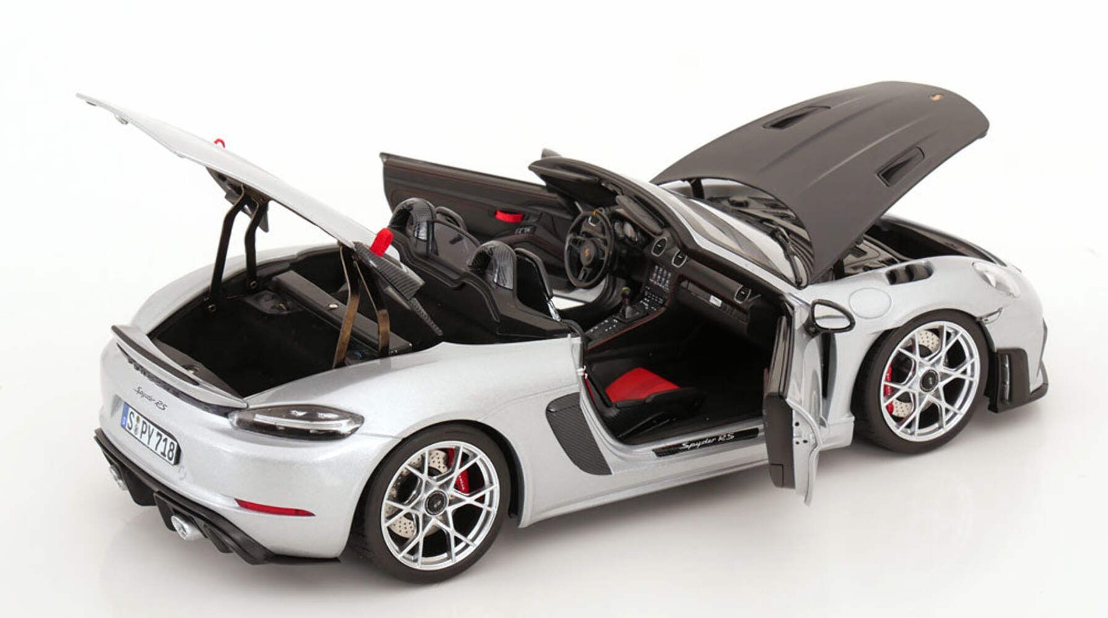 Norev 2023 Porsche 718 Spyder RS w/ Weissach Package GT Silver Metallic 1:18