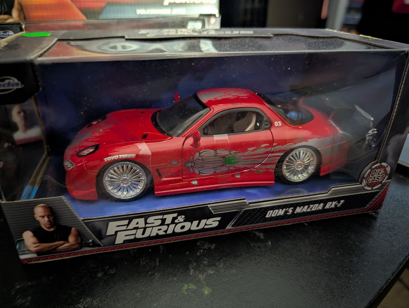 Fast & Furious 1:24 Dom’s 1993 Mazda RX-7 Diecast Red/Silver Unopened Box