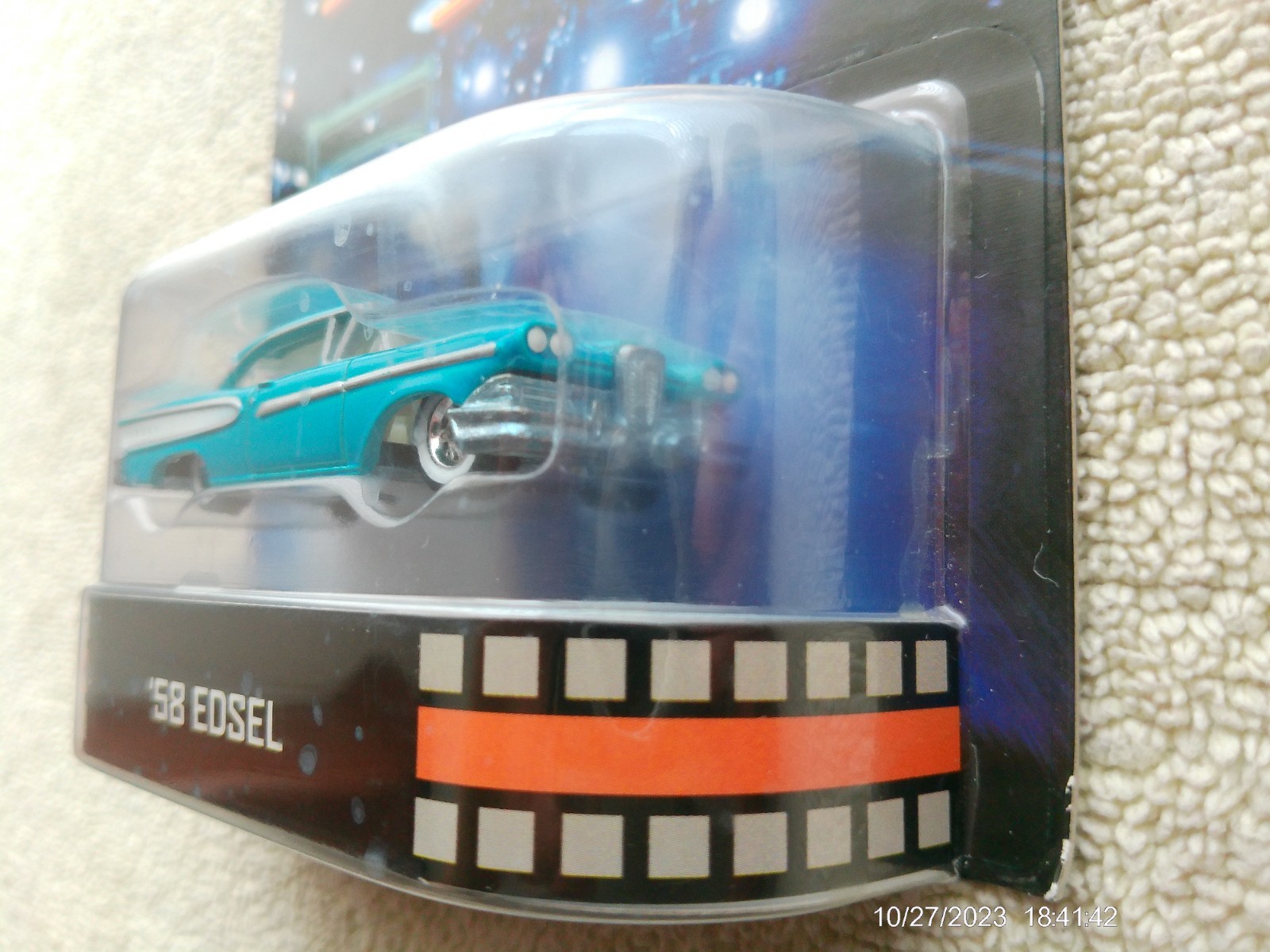 2012 HOT WHEELS RETRO AMERICAN GRAFFITI 1958 EDSEL TEAL COLOR REAL RIDERS NIB!