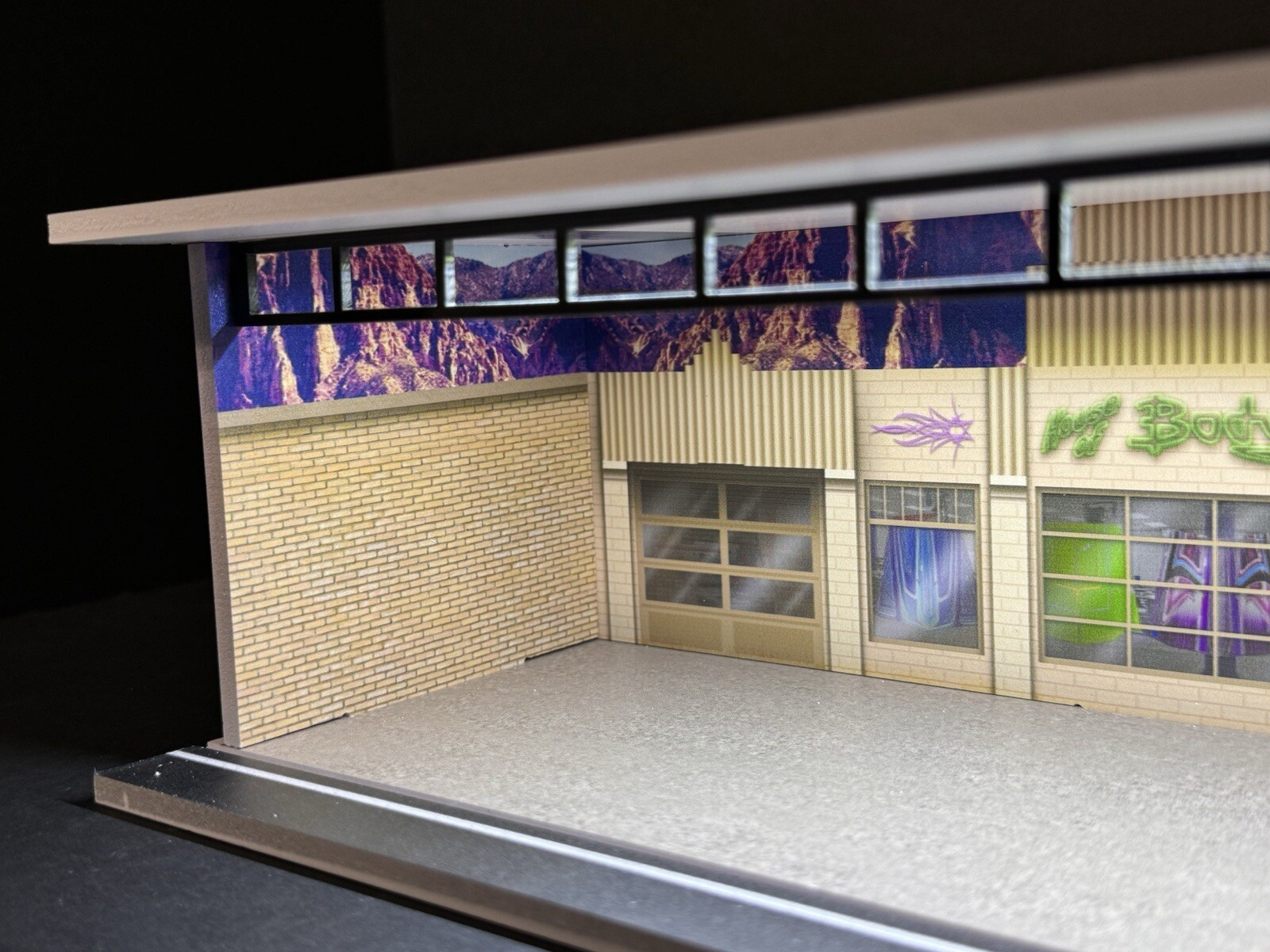 Pixar Cars Ramones Theme FOR Hot Wheels 1:64 Model Diorama Garage LED Lighting!