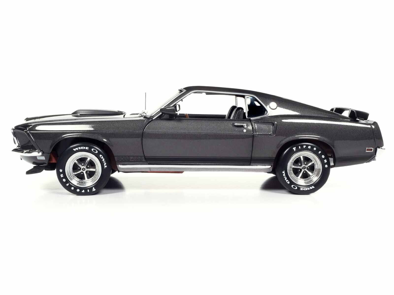1969 FORD MUSTANG DARK GRAY “JOHN WICK” 1/18 DIECAST MODEL BY AUTO WORLD AWSS145