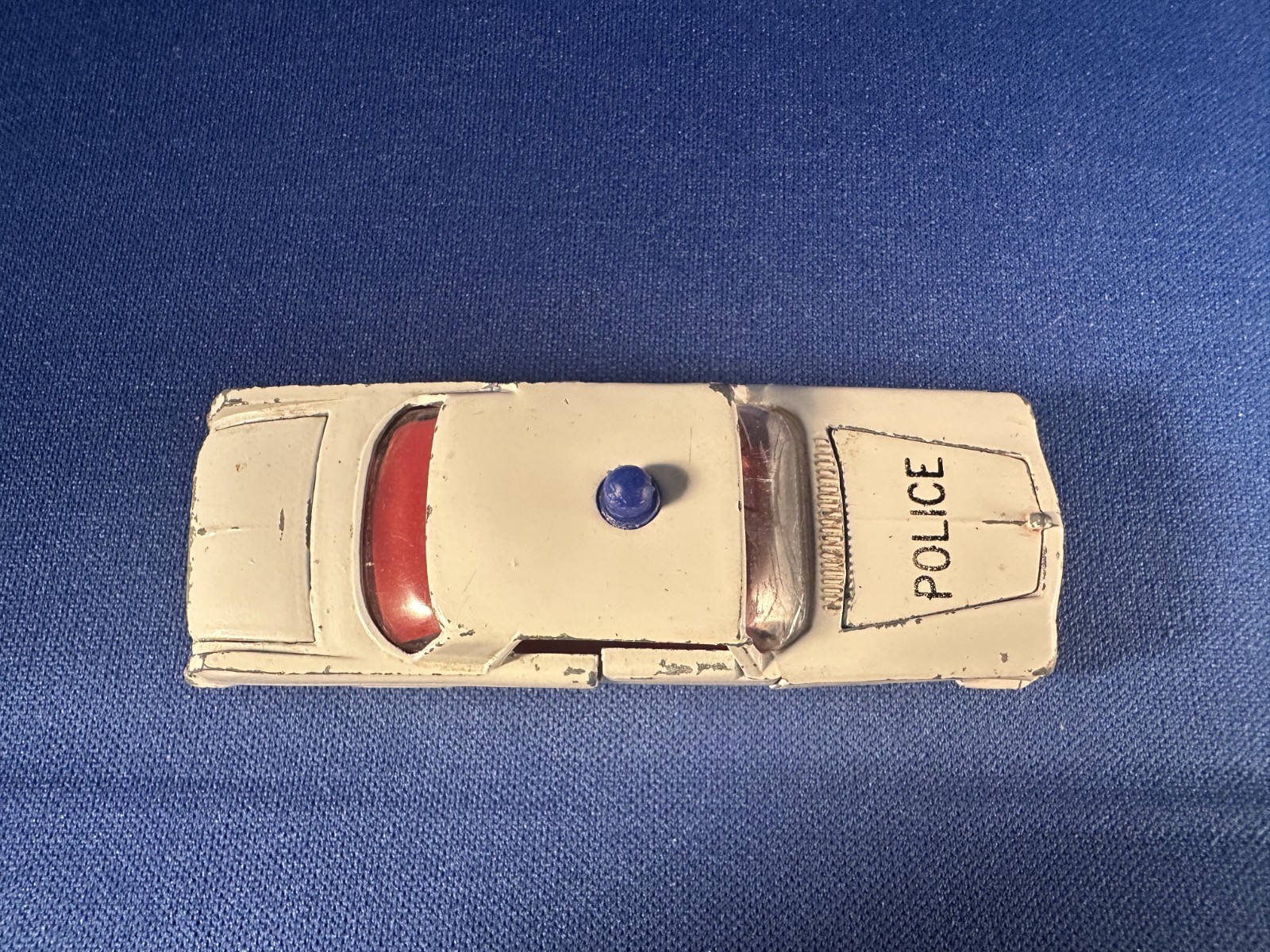 Vintage 1963 Impy Imperial (Chrysler) 2-Door Police Car White w/ Blue Dome Light