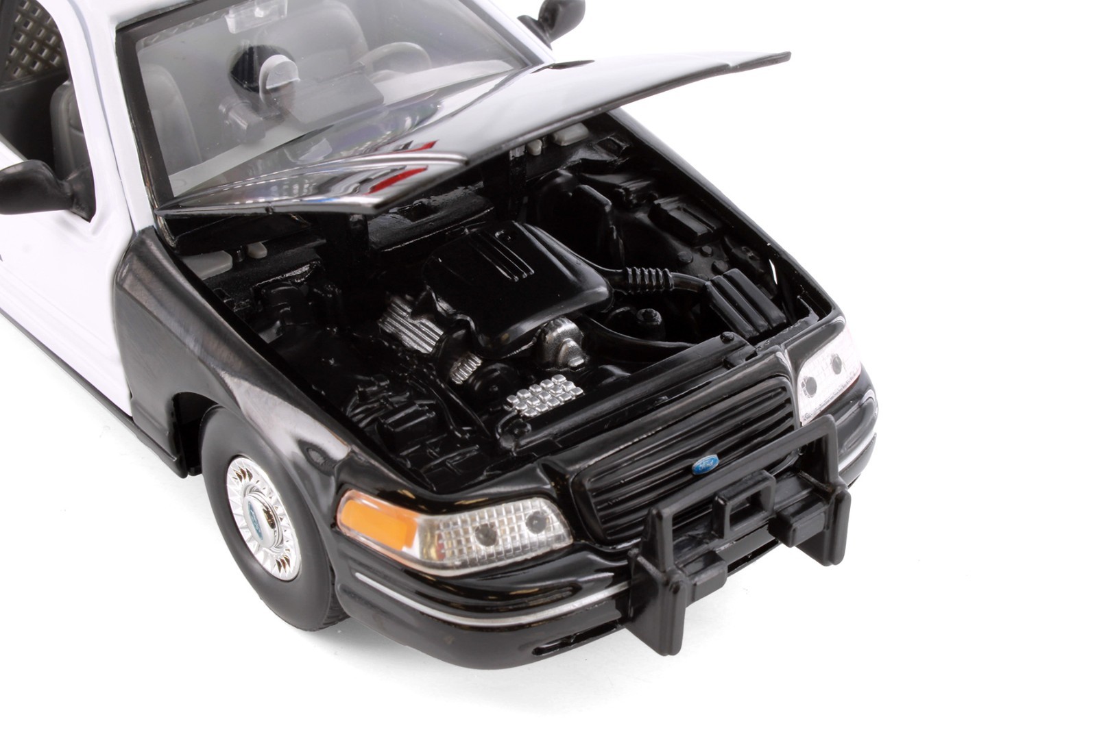 BOX OF 4 1999 FORD CROWN VICTORIA POLICE BLACK 1/24 DIECAST CAR 22082PR/4D