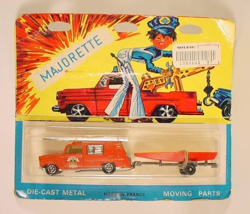 Vintange Majorette Two Pack Fire Vehicle and Boat 1:80 France