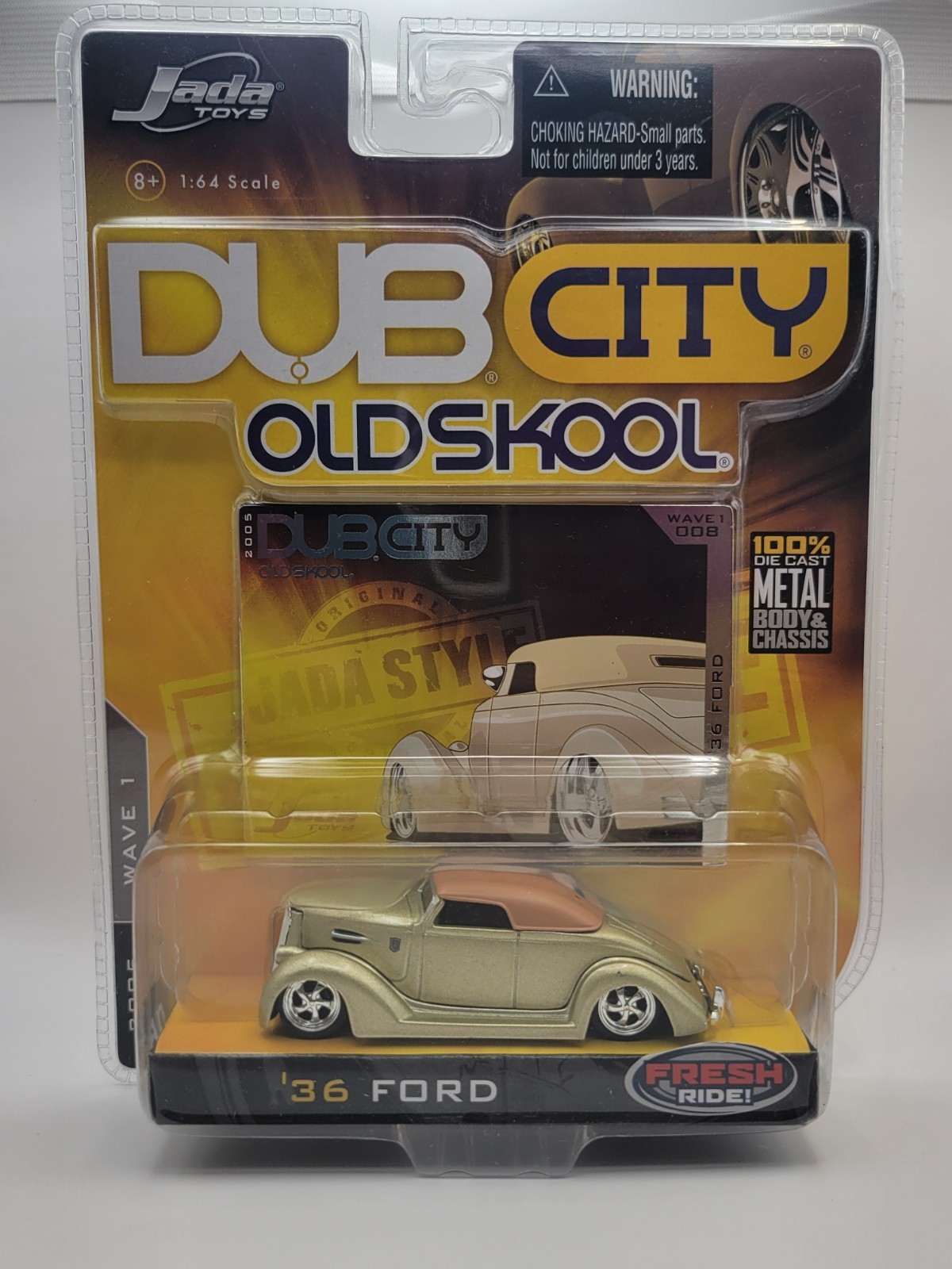 1/64 JADA DUB CITY OLDSKOOL 1936 FORD COUPE GOLD
