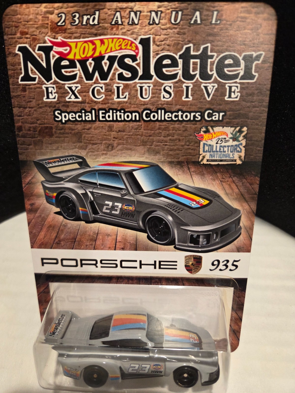 HOT WHEELS 23RD COLLECTORS NATIONALS GRAY PORSCHE 935 NEWSLETTER CAR