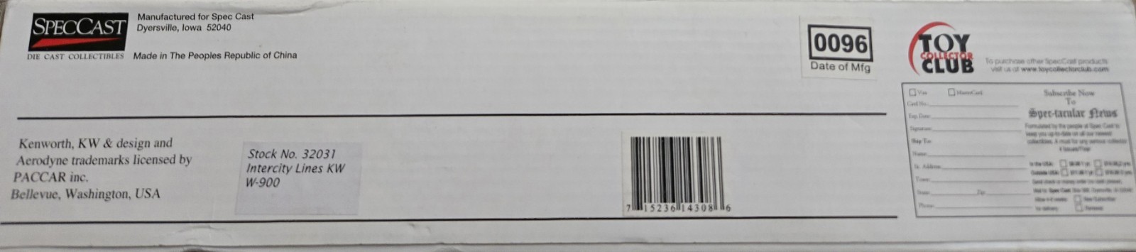 SpecCast Limited Edition — Intercity Lines. NIB