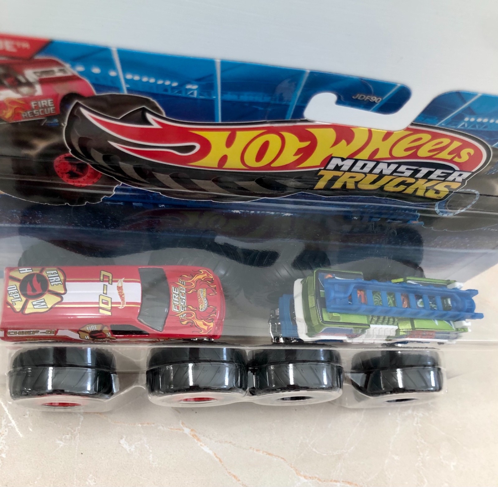 Hot Wheels Monster Trucks Fire Rescue & HW 5 Alarm 1:64 Diecast Vehicle Set