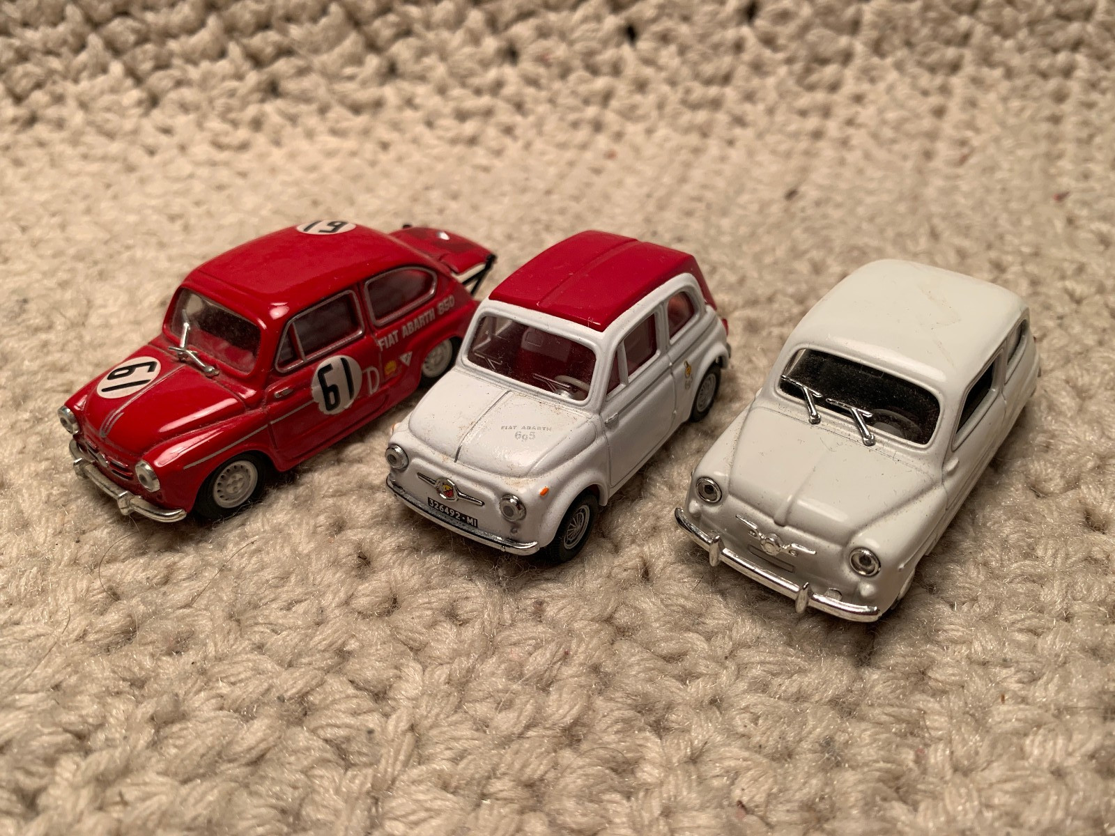 Lot Of 3 Classic 1/43 Fiat Abarth Micro Sports Competition Cars Viva Italiano
