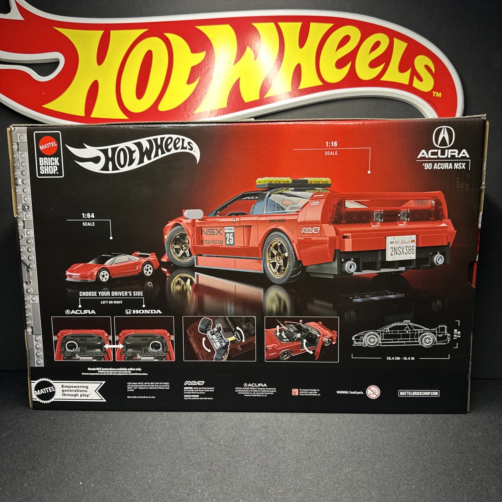 Mattel Brick Shop Hot Wheels Elite Series ’90 Acura NSX Te37 Lego Diecast SEALED
