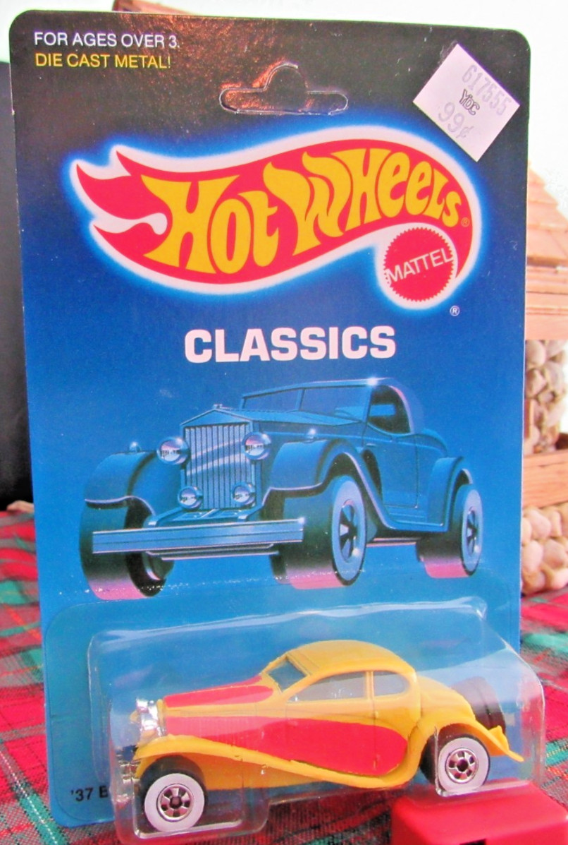1988 Hot Wheels ’37 Bugatti on Classic card with white walls. Item # 2526.