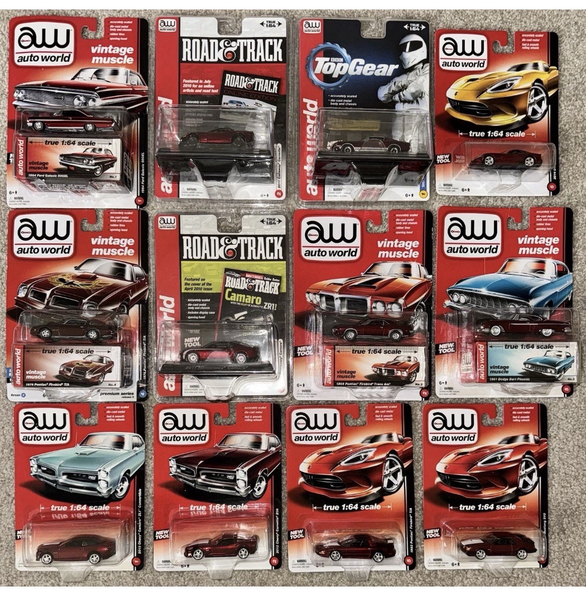 AutoWorld Auto World Ultra Ruby Red’s Chase AW Lot Of 22 Diecast Collector Cars