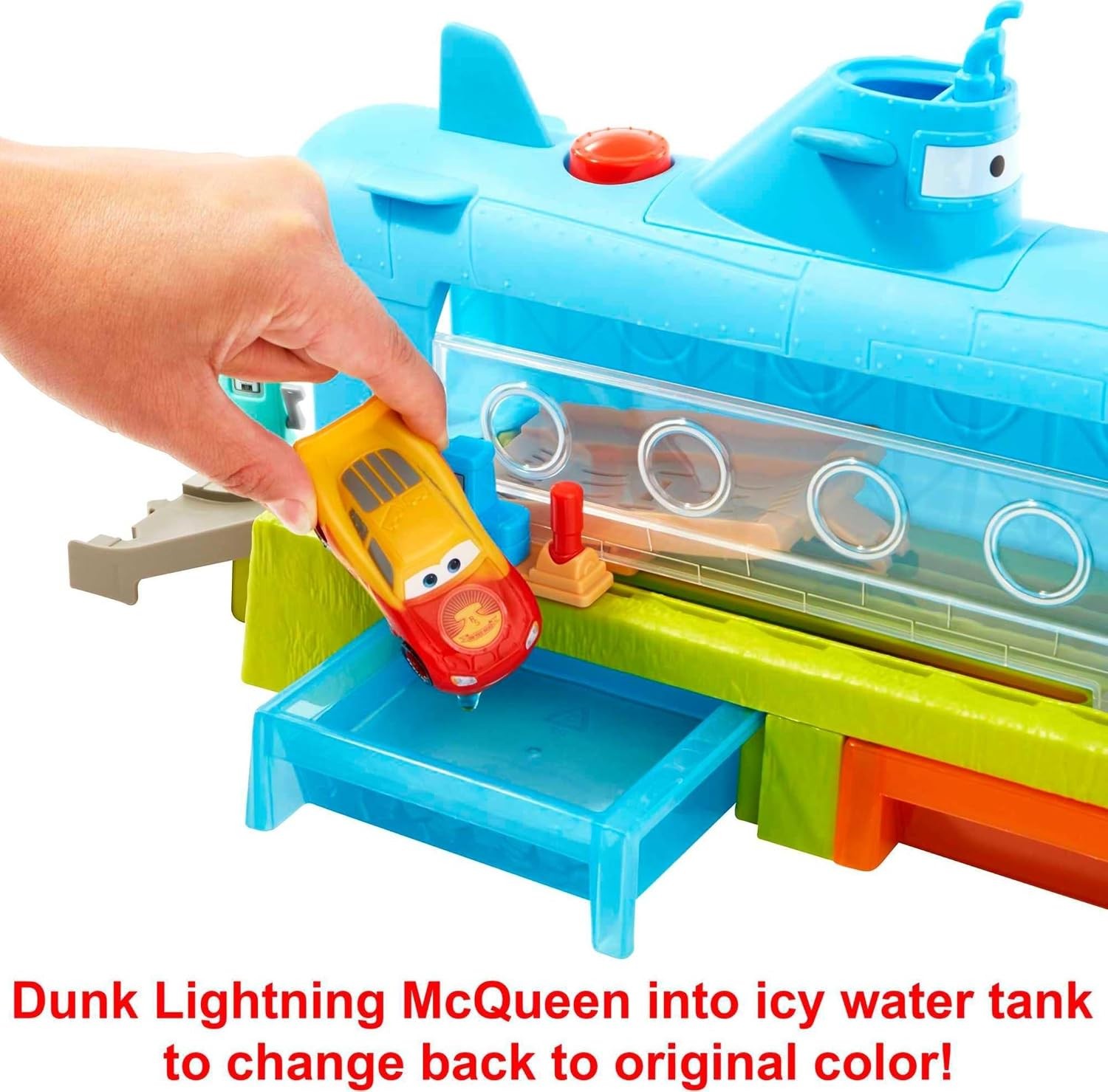 Disney and Pixar Cars Toys Submarine Car Wash Playset with Color-Change