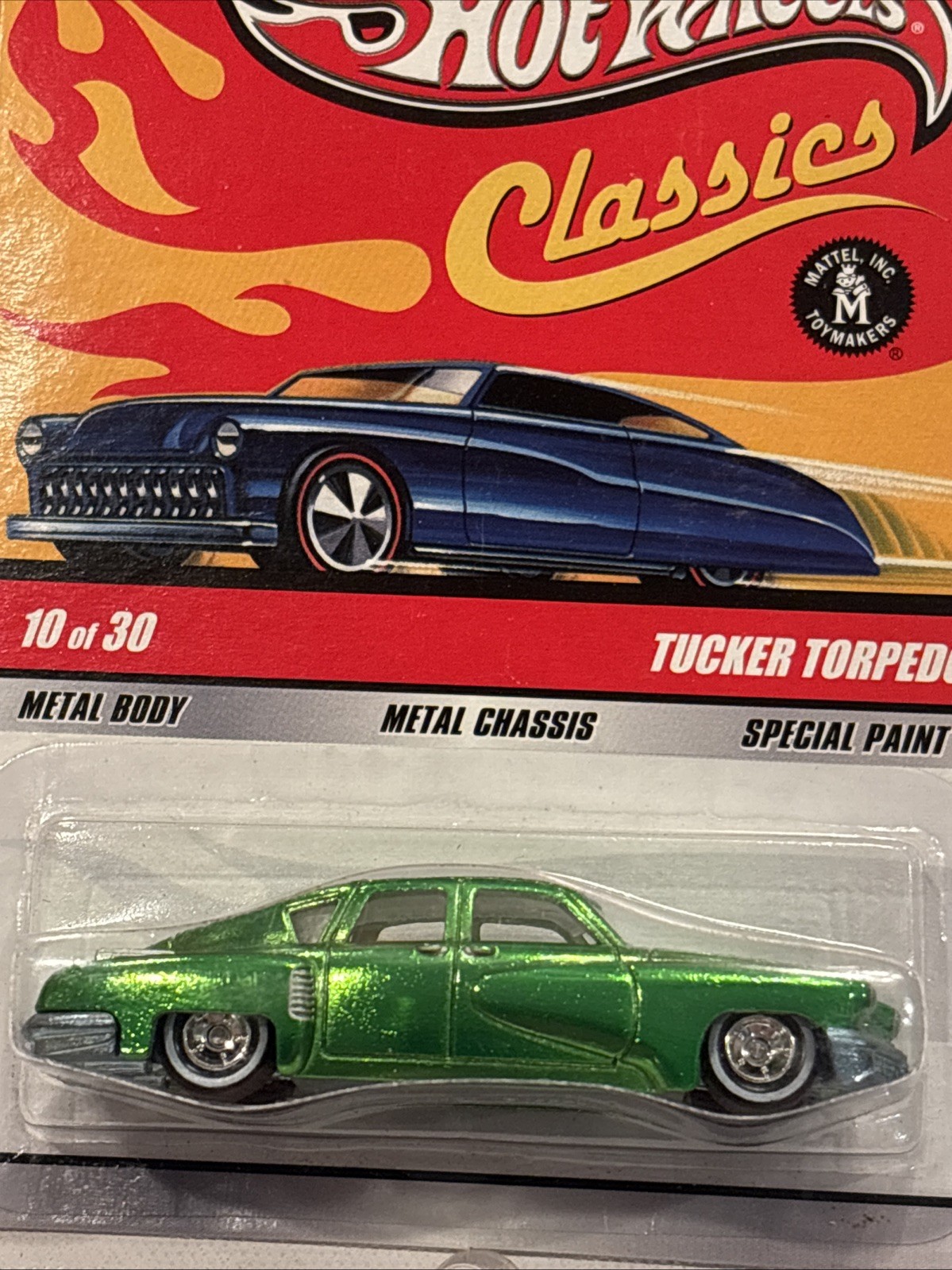 Hot Wheels Classics Series Rare Tucker Torpedo Green Chase Real Riders HC62 MINT