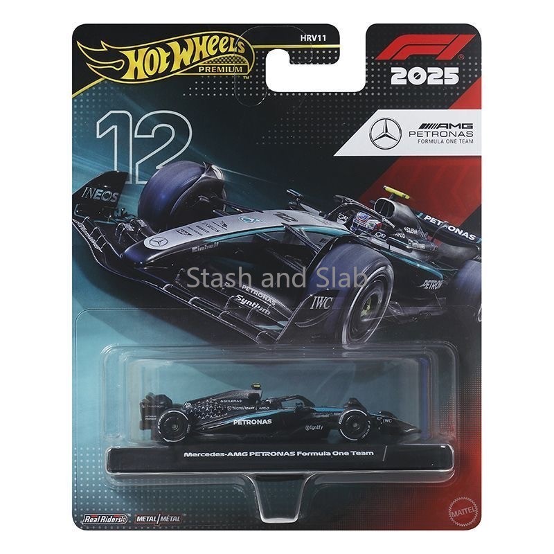 Hot Wheels Premium 1:64 Mercedes AMG Petronas F1 Car 12 Model HRV11 In Stock