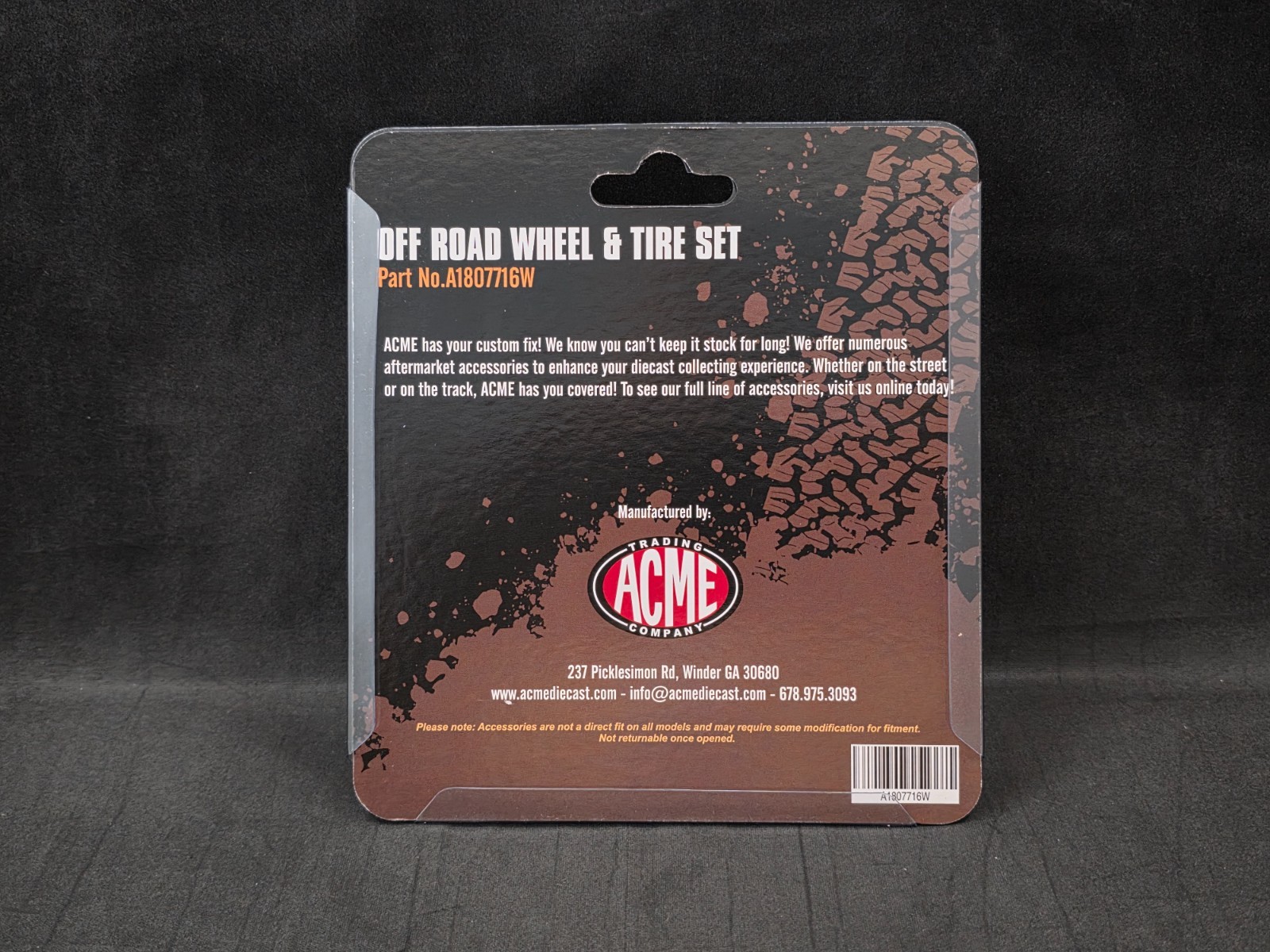 ACME 1:18 Scale Off Road Wheel and Tire Set – A1807716W – NISB