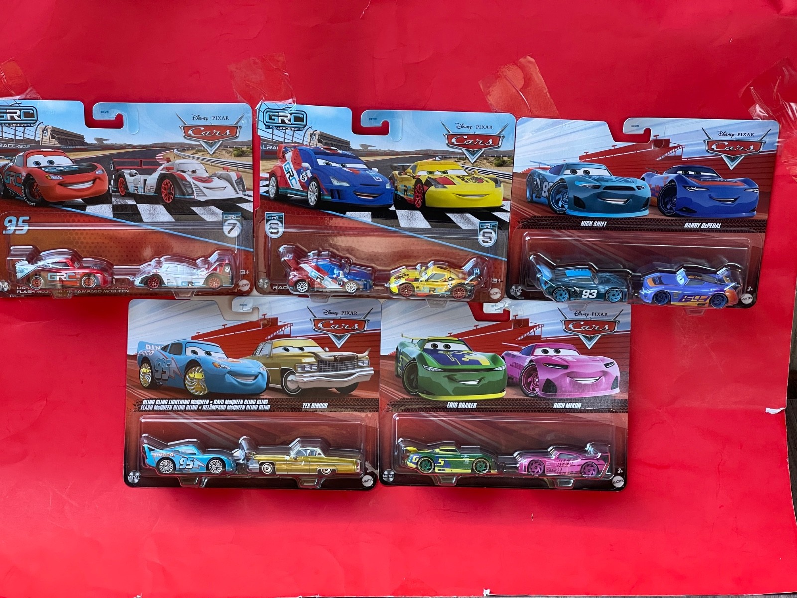 10 LOT 5 x 2 Pcs Mattel DISNEY PIXAR CARS GRC McQueen Dinoco Mixon PINK Diecast