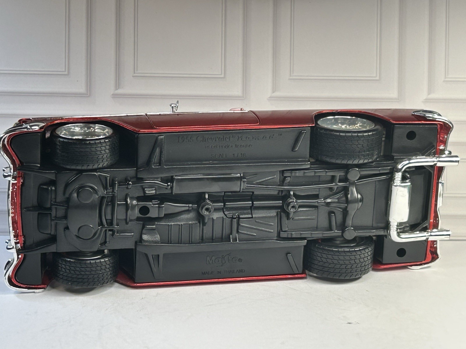 RARE Maisto 1955 Chevrolet Bel Air Nomad Pro Rodz Metallic Red 1:18 Die Cast