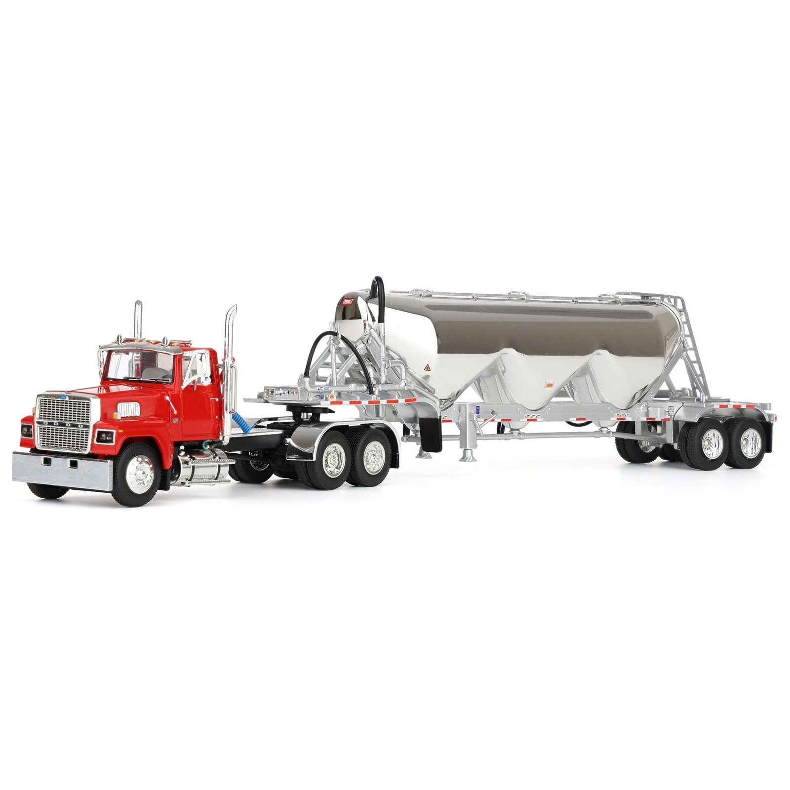 1/64 Heil Red Ford LTL 9000 Day Cab with Heil Pneumatic Tank Trailer DCP 60-2103