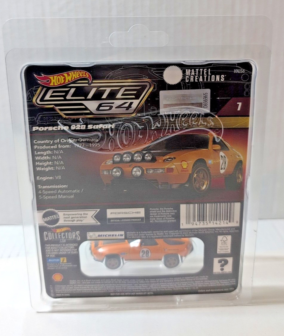 Hot Wheels Elite 64 Porsche 928 Safari Real Riders Mattel Creations Exclusive