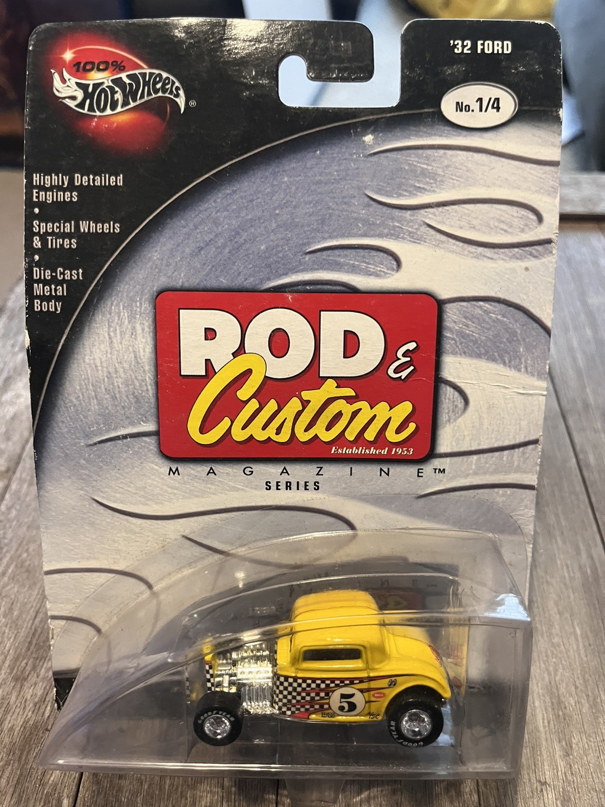 100% Hot Wheels Yellow ‘32 Ford Hot Rod Rod & Custom Magazine