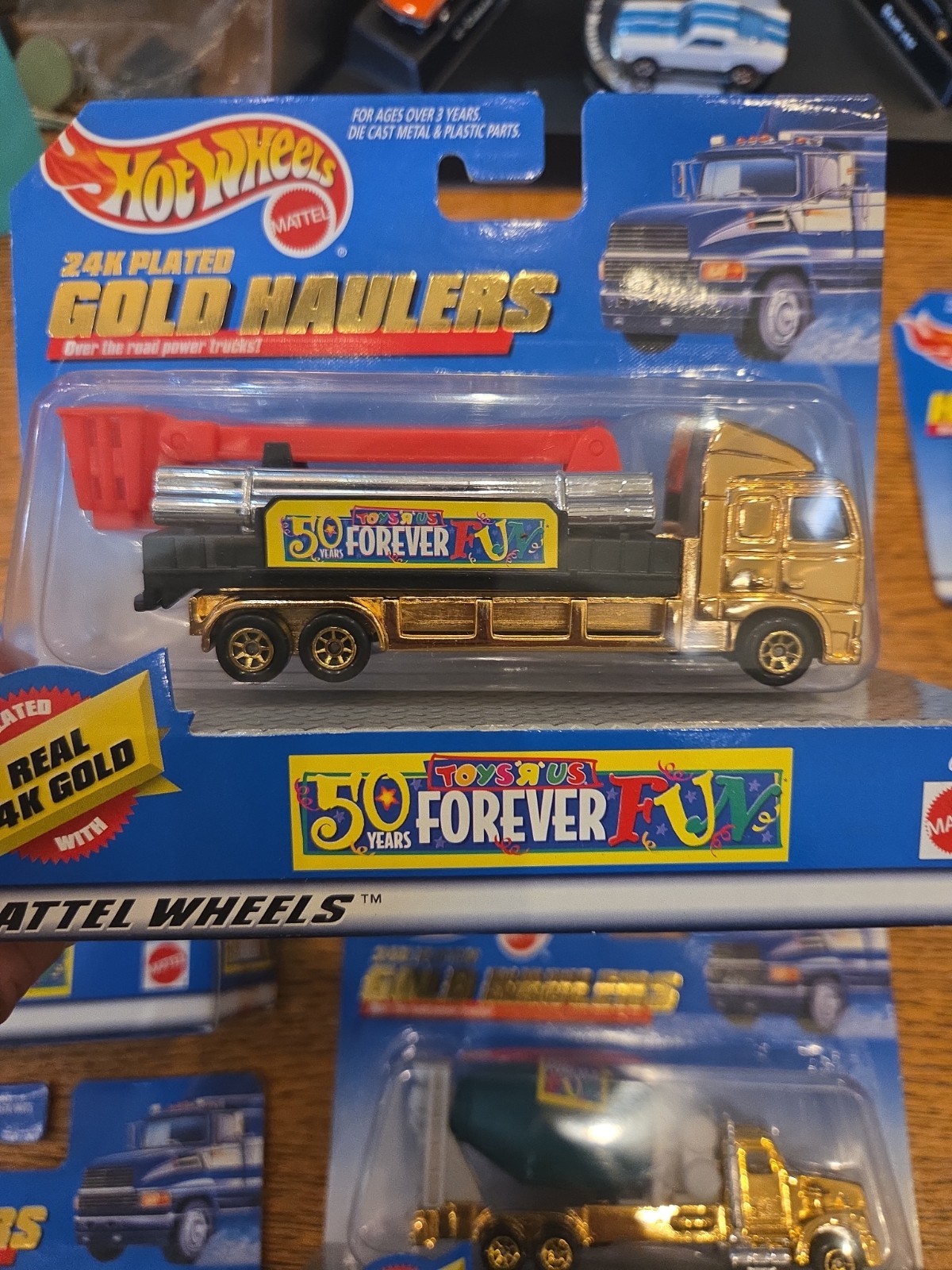 Hot Wheels 24K Plated Gold Haulers Toys R Us 50 Years Lot of 4 D57