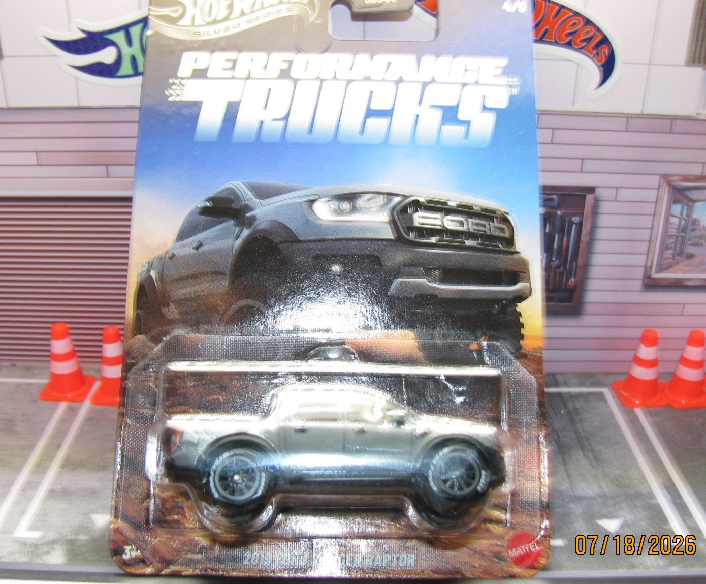 2026 Hot Wheels Silver Series 2019 FORD Ranger Raptor, w/Real Riders Wheel Swap