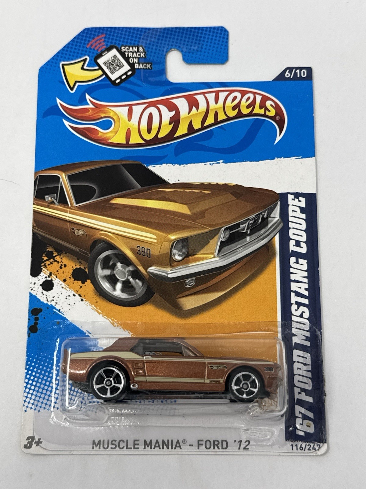 Hot Wheels 2012 Muscle Mania Copper Bronze ‘67 Ford Mustang Coupe #116 A1