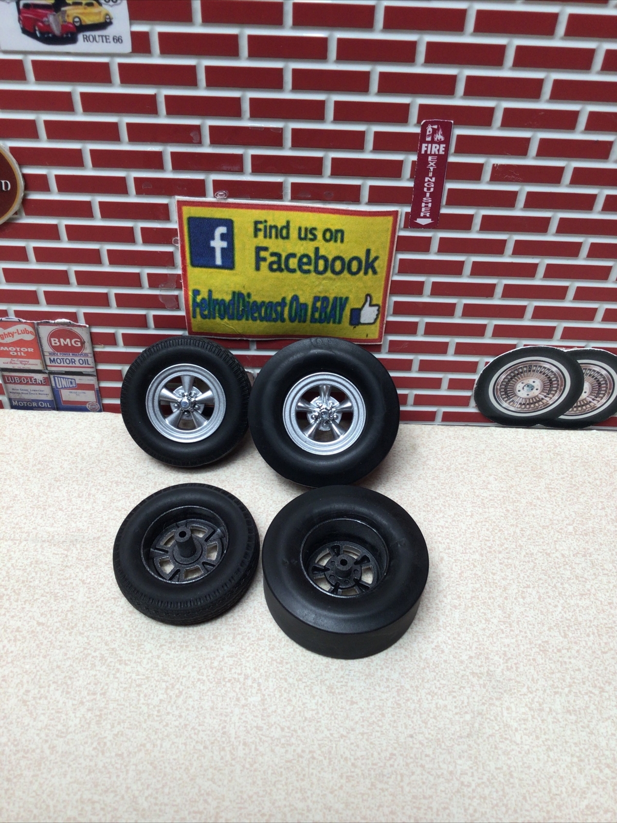 1/18 ACME Drag Wheel and Tire Set From A/FX 1965 Tasca Ford Mustang A1801839W