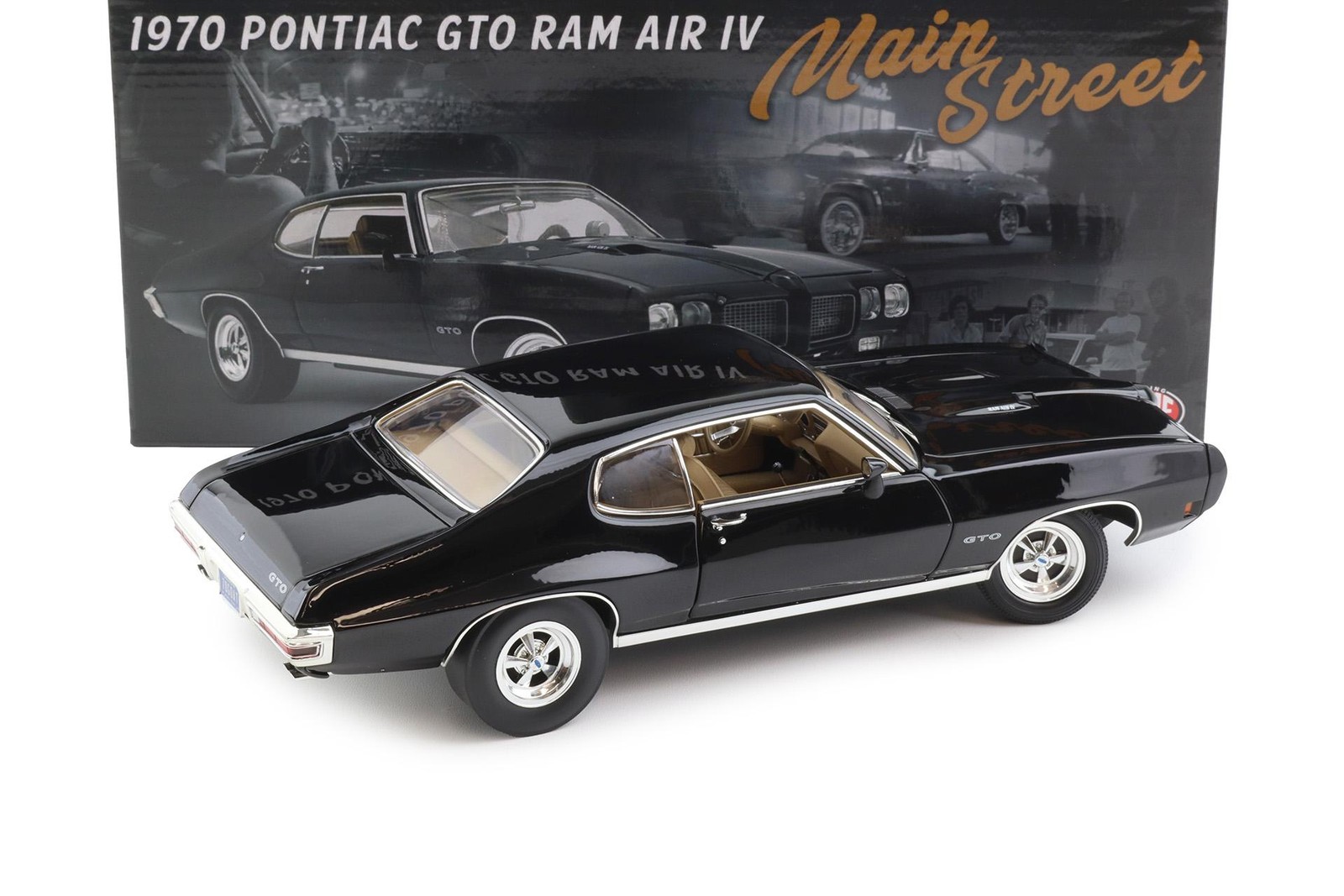 1:18 ACME PM 1970 Pontiac GTO RAM AIR IV Main Street Black Diecast A1801229