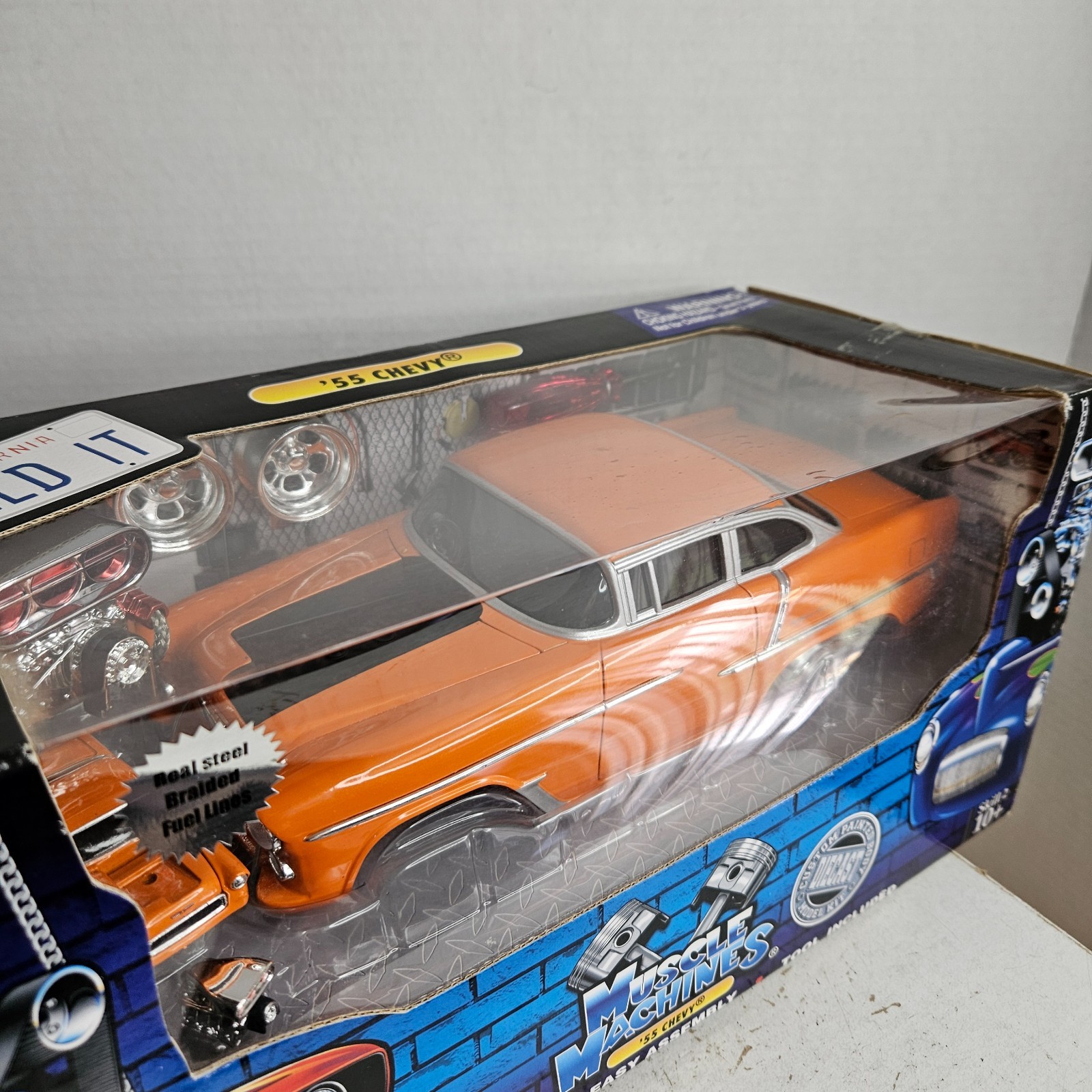 Muscle Machines ’55 Chevy Bel-Air Orange & Black Build It Kit New in Box