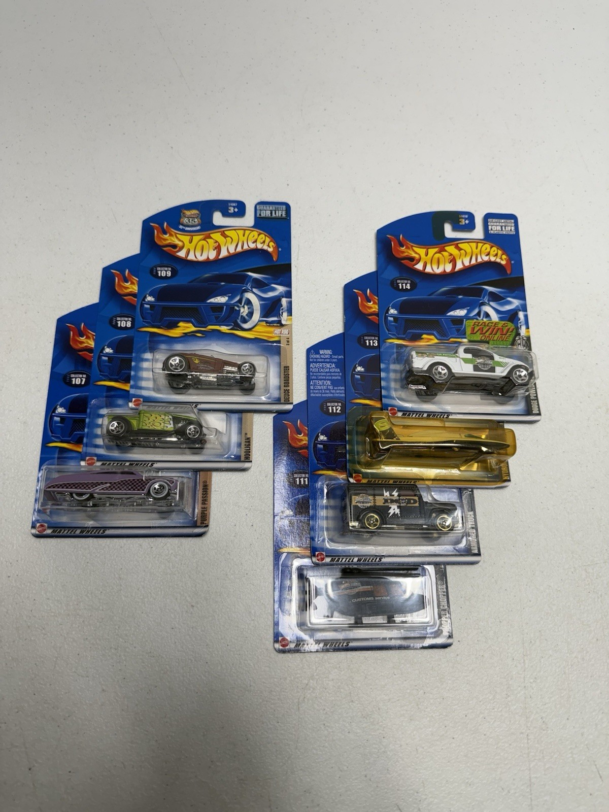 2002 Hot Wheels Die Cast Cars -Various- Vintage Lot Of 7 New In Original Cards