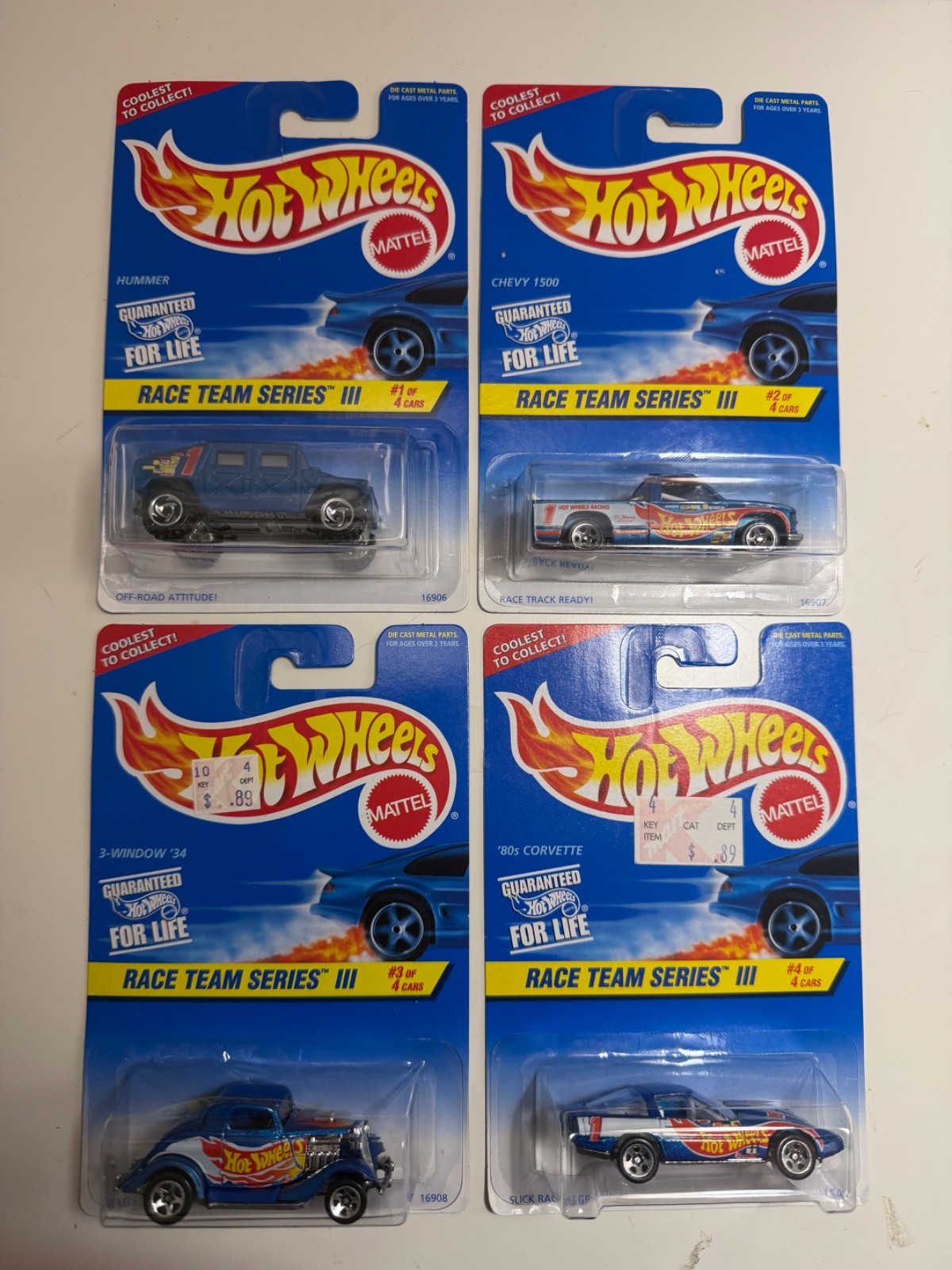 1997 Hot Wheels – Race team series III #1-4 Brand New Unopened